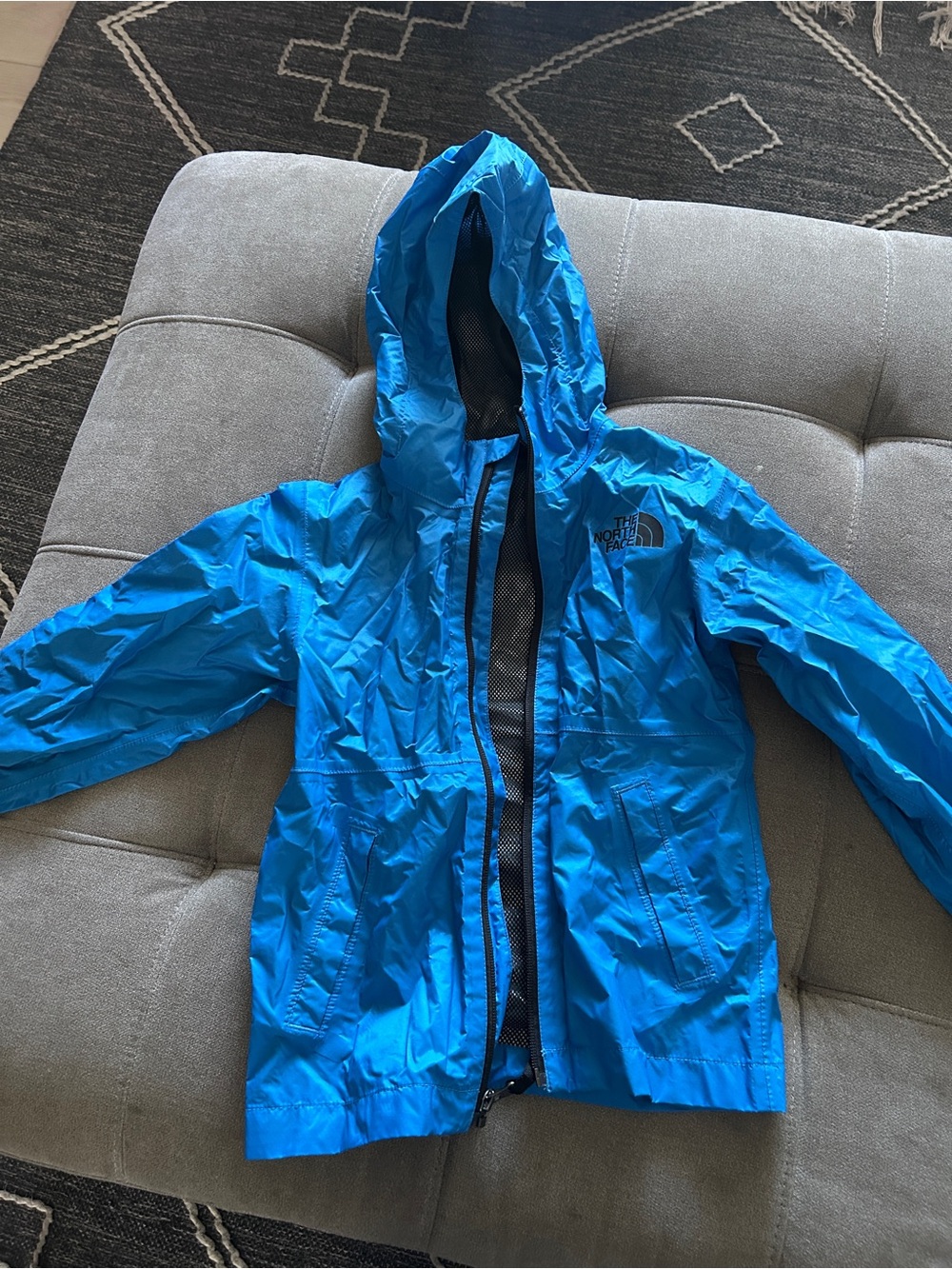 The North Face Kids Blue Hooded Rain Shell